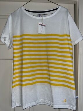 Armor Lux Women’s Yellow Stripe Short Sleeve Tee